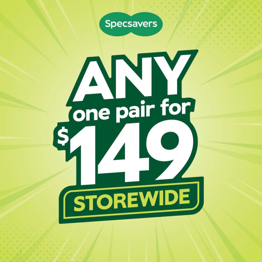 SPECSAVERS – Storewide Sale! 1 for $149
