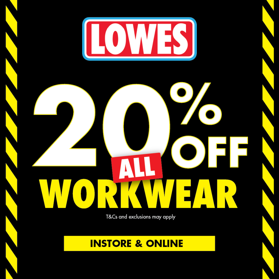 Lowes 20% off Workwear